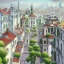 Placeholder: Skyline,white Metropolis,Beaux Arts architecture,Vignola classicism+palladio+ colourful town+liveable street+detailed facades+tiles rooftops+green city,uphill road,trees on walkway,elegant avenue, biopunk+alphonse mucha, greg rutkowski,matte painting, cryengine, hyper detailed, felix kelly, fantasy art, seb mckinnon"