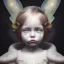 Placeholder: fairy toddler character, ominous, facepaint, waist up portrait, intricate, oil on canvas, masterpiece, expert, insanely detailed, 4k resolution, retroanime style, cute big circular reflective eyes, cinematic smooth, intricate detail , soft smooth lighting, soft pastel colors, painted Renaissance style