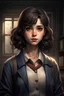 Placeholder: genera una imagen de una joven mujer en los años 80 del siglo XX de aproximadamente 18 años. Este personaje estudia Derecho en la Universidad pero lo mantiene en secreto de su familia. Agrega detalles que demuestren el misterio de su historia y el peligro de sus aventuras. Su familia pertenece a la clase alta y es muy conservadora, demuestra estas características en su vestimenta. Utiliza un estilo realista.