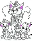 Placeholder: outline art for Paw Patrol Friends coloring page, Japanese manga style, cartoon style, cute face, white background sketch style, full body is a must, only use outline, clean line art, no shadow, bold outline