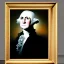 Placeholder: George Washington official Presidential photo modern day with American flag in the background