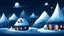 Placeholder: cartoon illustration: North Pole night, nature and igloos