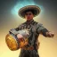 Placeholder: Insanely detailed photograph of an “ a heavily armed male mariachi holding glowing D20” with intricately detailed Sombrero, intricate charo, hyperdetailed painting by Ismail Inceoglu Huang Guangjian and Dan Witz CGSociety ZBrush Central fantasy art album cover art,8K, hdr, mysterious, flickeringlights ,Stoic