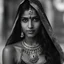 Placeholder: close-up, portrait photo, looking into camera, of a beautiful Indian girl,