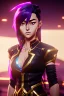 Placeholder: Young asian woman, anime barbarian character, purple hair, gold eyes, long hair gold jewelry, leather, vibrant color, highly detailed, art stations, concept art, smooth, unreal engine 5, god rays, ray tracing, RTX, lumen lighting, ultra detail, volumetric lighting, 3d, finely drawn, high definition, high resolution.