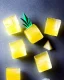 Placeholder: Pineapple on ice cubes inside a room