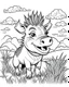 Placeholder: create a 2d black outline, "safari smiling cartoon warthog coloring book for adults", coloring page, low details design, black contour, coloring page design, simple background, colorful , card style, coloring page for kids, white background, sketch style, safari landscape, cartoon style