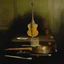 Placeholder: human body, universe-like table,complex surgical instruments mixed with human body-like musical instruments,minimalism,Painting By Adrian Ghenie, Rene Magritte, Lucian Freud