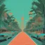 Placeholder: city, tropical, latino, plants, streets, risograph, flat design, 2 colors