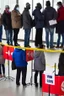 Placeholder: People standing in a line to vote