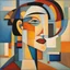 Placeholder: cubism style, futurism style, woman portrait, Wassily Kandinsky, Pablo Picasso, contemporary, abstract, abstract face, classic modern art of ancient faces art, beyond the limits