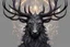 Placeholder: Shadow symbiote in 8k realistic anime drawing style, neon crystal antlers deer, human model, close picture, Deer them, intricate details, highly detailed, high details, detailed portrait, masterpiece,ultra detailed, ultra quality