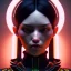 Placeholder: caucasian Woman, short black hair, samurai, cyberpunk, neon, highly detailed, art stations, concept art, smooth, unreal engine 5, god rays, ray tracing, RTX, lumen lighting, ultra detail, volumetric lighting, 3d, finely drawn, high definition, high resolution, gradient background