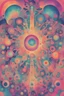 Placeholder: A generative AI abstract psychedelic watercolor-style illustration; a 1960s-style poster background or record album gatefold image from the groovy hippie era