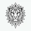 Placeholder: create a lion head with mandala without breaking any lines to art line and too much smooth with white background