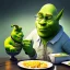 Placeholder: Shrek having dinner with Walter White