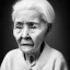 Placeholder: beautiful black and white photo portrait of an old woman white hair