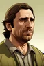 Placeholder: Please generate a GTA5 style portrait image modeled after Christian Bale that highlights the GTA5 background style.