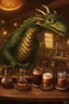 Placeholder: [coffee] In the Green Dragon, the smiling hobbit worked behind the bar. Though small in stature, none was more joyful in service. His eyes, bright as sunrise and always upturned in mirth, inspected beans from distant lands. From the machine poured drinks like liquid gold. Each shot drew from him a chuckling sniff, scents of exotic hills filling his head. With care he textured cream, lips still smiling as lofty peaks crowned. Patrons gathered round pots steaming, laughter echoing as in a hobbit-h