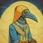 Placeholder: An colour drawing of thoth the Egyptian god as an astronaut