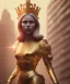 Placeholder: Statue of Queen of photography. Cute blonde woman. Photographer in golden crown. Standing on the street. Big camera in her hand. hyperdetailed, photorealistic, trending on artstation, greg rutkowski, beksinski, kodachrome, lomography, golden hour, bokeh, volumetric light