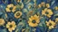 Placeholder: Green, dark blue and gold flower van Gough water color