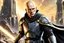 Placeholder: star wars bald male corellian jedi pilot wearing black and gunmetal grey old republic armored robes with gold trim, alone, battle-ready Jedi Master defending a ruined ancient city surrounded by golden light, centered head and shoulders portrait, hyperdetailed, dynamic lighting, hyperdetailed background, 8k resolution, volumetric lighting, light skin, fully symmetric details