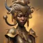 Placeholder: Sango fantasy, fantasy magic, intricate, sharp focus, illustration, highly detailed, digital painting, concept art, matte, art germ and Paul Lewin and Kehinde Wiley, masterpiece black elephant head bronze monkey Asian African girl nice breast Hawaiian hair turquoise golden waves