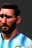 Placeholder: Realistic Messi Argentina soccer player Portrait, retro dress style, mid shot low view, concept art, artstation, 3d, photo studio, clean background, unreal engine 5, ray tracing, RTX, lumen lighting, ultra detail, volumetric lighting.