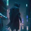 Placeholder: cyberpunk grim reaper, perfect proportion, Cyberpunk Edgerunner style, weather city, late night, cold chaos strong contrast,distant view, 8K picture quality, delicate picture, full body shot, character sheet, 3d, cgi, cyberpunk, streetwear outfit,