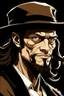 Placeholder: Portrait of Rob Lucci, from One Piece manga, Caravaggio style