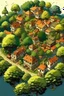 Placeholder: small town on a tree top birds view