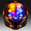 Placeholder: cyber bee, sci-fi, rounded face, blood, black, gold, brown, samurai helmet, decorative color feathers, retro, simetric, circuits, neon style, a lot of led lights, fog, rain, leather, vibrant color, highly detailed, art stations, concept art, smooth, unreal engine 5, god rays, ray tracing, RTX, lumen lighting, ultra detail, volumetric lighting, 3d, finely drawn, high definition, high resolution.