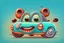 Placeholder: whimsical cartoon car with big eyes and its front grill forming a friendly smile, with a mouse character riding on it.