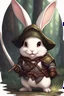 Placeholder: Cute chubby bunny floppy ears adventurer dnd art realism assassin