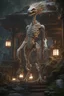 Placeholder: Bone Naga. full body shot. fantasy and horror setting, Cinematic lighting, Volumetric lighting, Epic composition, Photorealism, Very high detail, Character design, Unreal Engine, Octane render, HDR, Subsurface scattering, fantasy art,