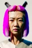 Placeholder: portrait, Asian cyborg woman, samurai warrior :: symmetry photography, cyberpunk style, pink hair, wires conveying, perfect eyes, samurai helmet, tiger mask, black samurai army, katana, japanese traditional ornaments, pink, white, black, glow eyes, cinematic, Ultra realistic, dark scene, soft color, highly detailed, unreal engine 5, RTX, ultra detail, 3d, finely drawn, high definition.