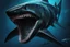 Placeholder: Huge Black shark in 8k venom drawing, symbiote effects, blue lights, sea, intricate details, highly detailed, high details, detailed portrait, masterpiece,ultra detailed, ultra quality