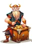 Placeholder: viking holding a treasure chest realistic style