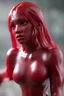 Placeholder: Photoreal gorgeous shot of a darkred slime Goth girl , 8k, high detail, smooth render, unreal engine 5, cinema 4d, HDR, dust effect, vivid colors