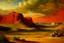 Placeholder: An orange colored desert in the badlands painted by Gustave Courbet