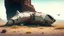 Placeholder: Sleek Cargo Spaceship Sitting In A Ruined Landscape