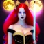 Placeholder: Attractive young teenage girl with golden fire red hair wearing a galactic tiara, who is dressed like a witch casting a spell holding a quarterstaff, she has cat ears and open dazzling red eyes, has a normal nose, background is realistic space with a moon, the girl is on a planet, black goth girl dress, full body portrait, arm colors gradient effect into stars, rendered, unity 3d, unreal engine, dslr, hdr, 4k, edited, photorealistic, normal number of appendages, freckles, artists render