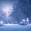 Placeholder: winter landscape, bells, ice, dreamy, science fiction