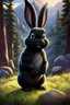 Placeholder: Movie poster for a Disney-Pixar film called "Boulder". It is about a thick black rabbit.