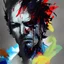 Placeholder: Fullbody portrait of an abstract angelic demon looking at a mirror, colorful charcoal painting, by yoji shinkawa on lsd, erratic brush strokes, sense of dread and death and blood, greg rutkowski, rough