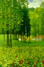 Placeholder: A green grove near a valley painted by Gustav Klimt