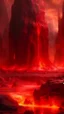 Placeholder: Lava lake in hell with land surrounding it, realistic close up