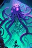 Placeholder: [vaporwave] Agatha's eyes widened as she beheld the colossal octopus-robot, an awe-inspiring creation that towered over the cave's confines. Its metallic limbs reached out like a network of serpentine tendrils, poised and ready to strike against the forces of evil