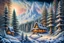 Placeholder: realistic winter landscape with elements of fractal painting, mighty firs, pines, everything is harmonious and beautiful, frost glitters in the air, super detail, clear quality, winter transparency of icy air, high resolution, microdetalization, Josephine Wall. Thomas Kinkade. Jacek Yerka.